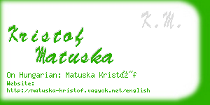 kristof matuska business card